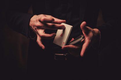 Man showing tricks with cards